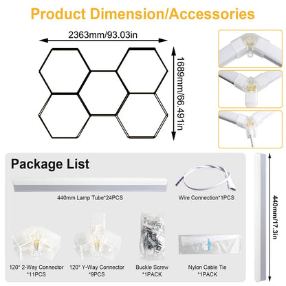 VASTFIRE 1/3/5/8/14 hole honeycomb hexagonal LED ceiling garage light 6500K cold light for garages and 4S workshops