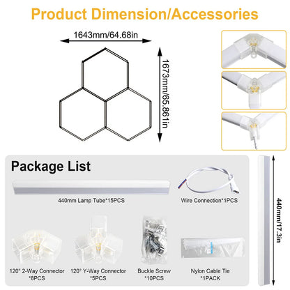 VASTFIRE 1/3/5/8/14 hole honeycomb hexagonal LED ceiling garage light 6500K cold light for garages and 4S workshops