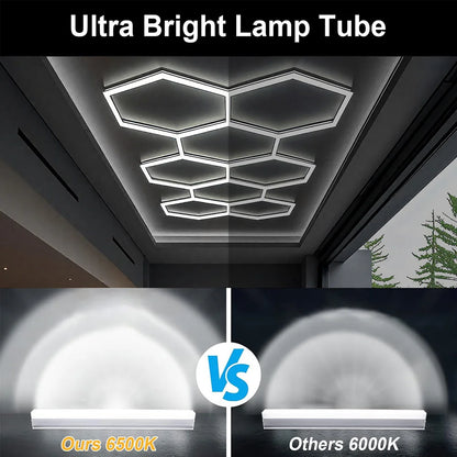 VASTFIRE 1/3/5/8/14 hole honeycomb hexagonal LED ceiling garage light 6500K cold light for garages and 4S workshops