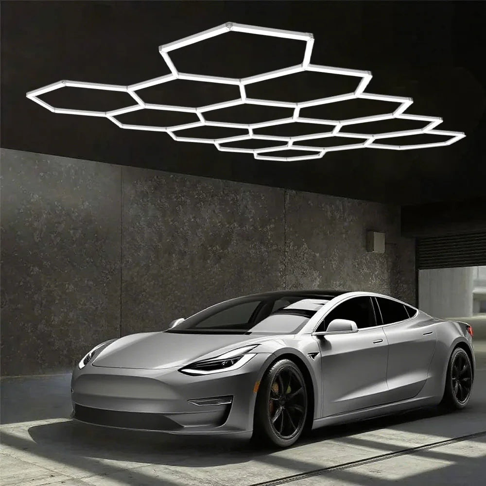 VASTFIRE 1/3/5/8/14 hole honeycomb hexagonal LED ceiling garage light 6500K cold light for garages and 4S workshops