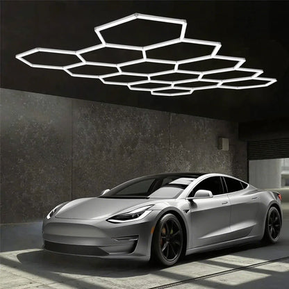 VASTFIRE 1/3/5/8/14 hole honeycomb hexagonal LED ceiling garage light 6500K cold light for garages and 4S workshops
