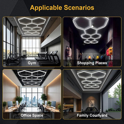 VASTFIRE 1/3/5/8/14 hole honeycomb hexagonal LED ceiling garage light 6500K cold light for garages and 4S workshops