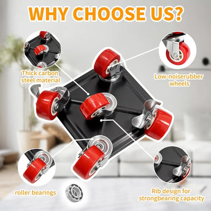 EasyLift™ Heavy Duty Furniture Dolly Set | 360° Lockable Wheels